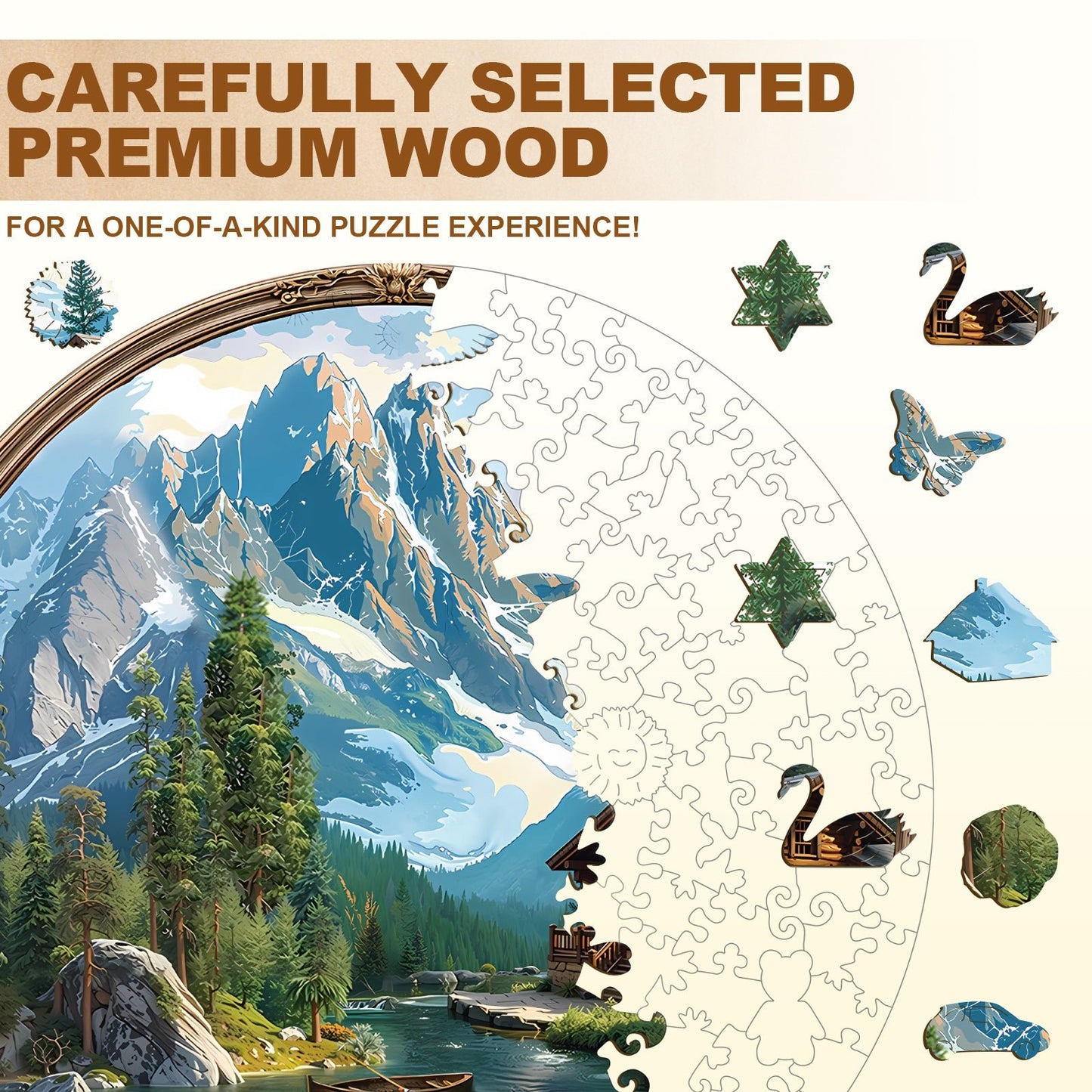 Whimsical Wooden Jigsaw Puzzle - Lake House - pickApuzzle