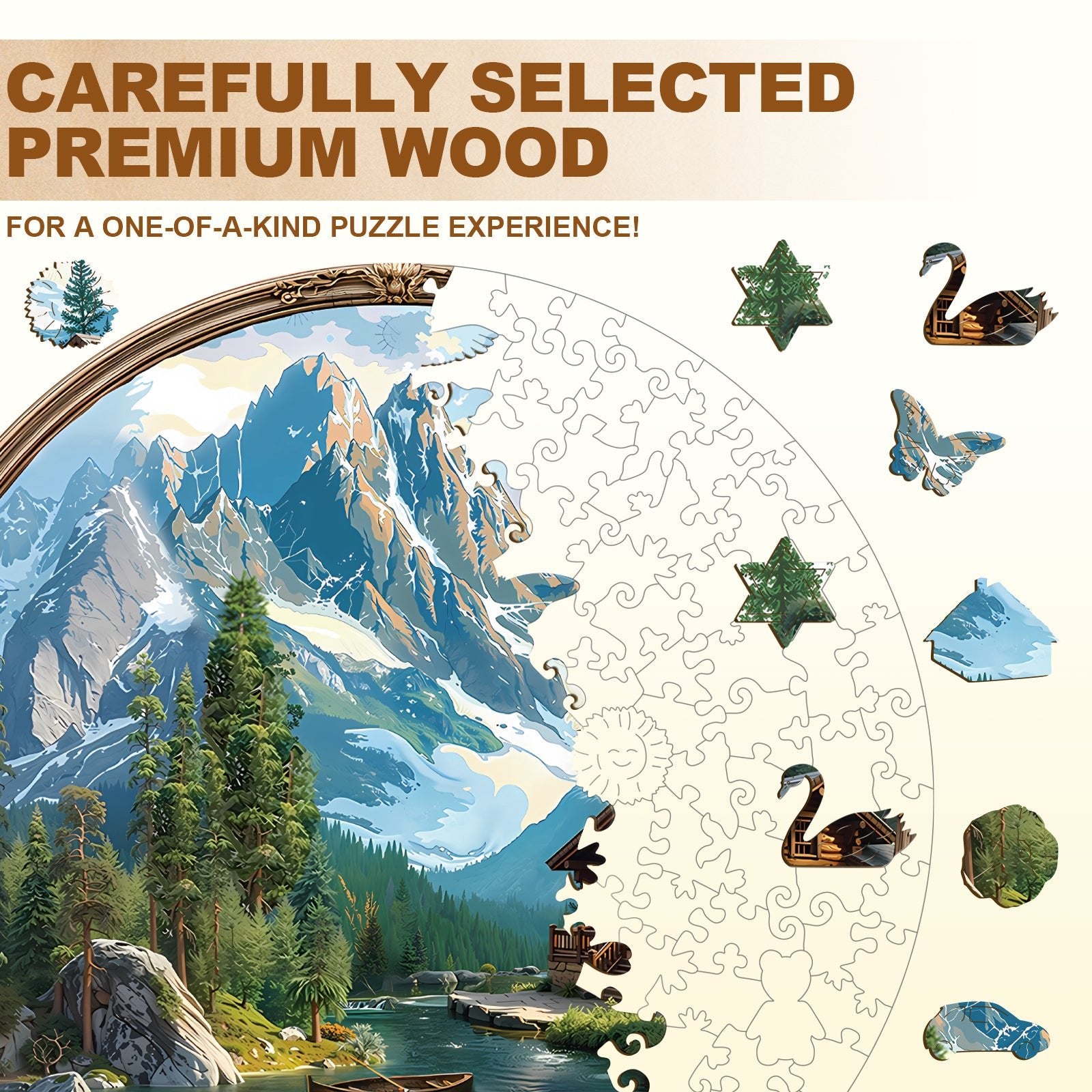 Whimsical Wooden Jigsaw Puzzle - Lake House - pickApuzzle