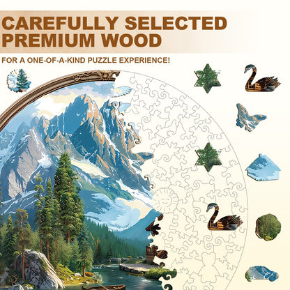 Whimsical Wooden Jigsaw Puzzle - Lake House - pickApuzzle