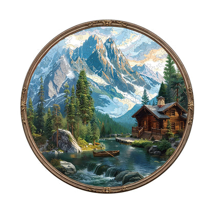 Whimsical Wooden Jigsaw Puzzle - Lake House - pickApuzzle