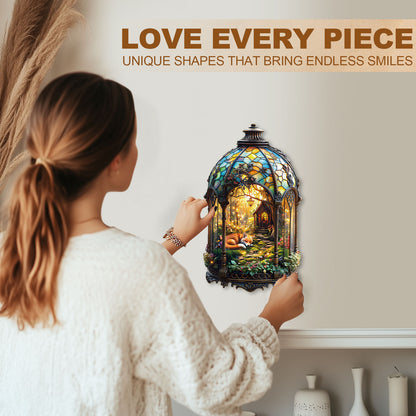 Whimsical Wooden Jigsaw Puzzle - Lantern Fox - pickApuzzle