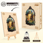 Whimsical Wooden Jigsaw Puzzle - Lantern Fox - pickApuzzle