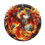 Whimsical Wooden Jigsaw Puzzle - Mechanical Fire Phoenix - pickApuzzle