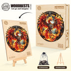 Whimsical Wooden Jigsaw Puzzle - Mechanical Fire Phoenix - pickApuzzle