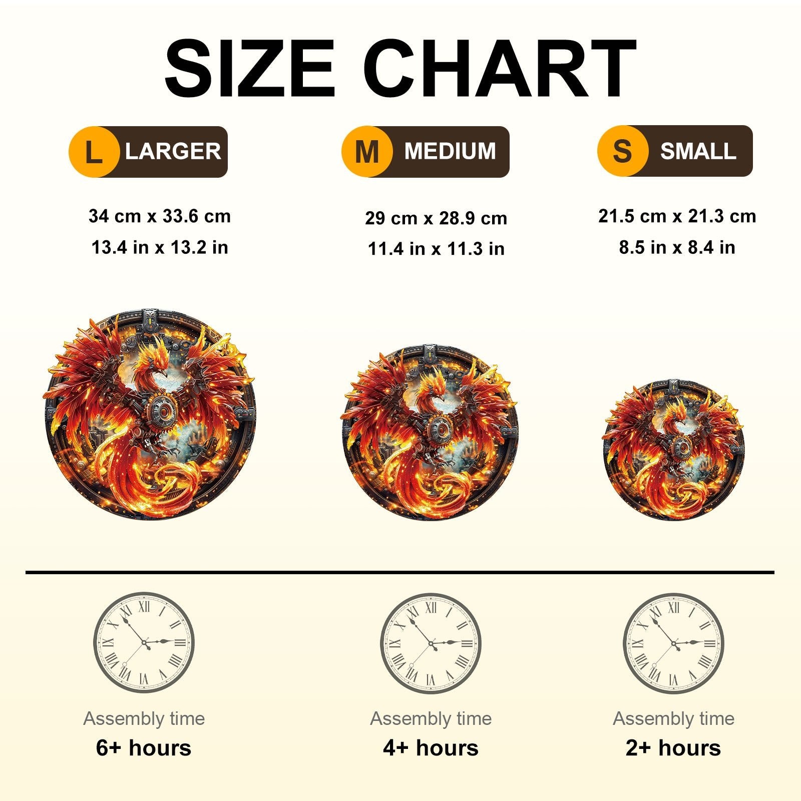 Whimsical Wooden Jigsaw Puzzle - Mechanical Fire Phoenix - pickApuzzle