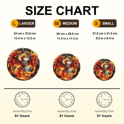 Whimsical Wooden Jigsaw Puzzle - Mechanical Fire Phoenix - pickApuzzle