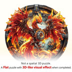 Whimsical Wooden Jigsaw Puzzle - Mechanical Fire Phoenix - pickApuzzle