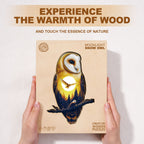 Whimsical Wooden Jigsaw Puzzle - Moonlight Snow Owl - pickApuzzle