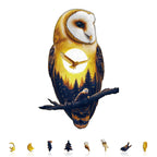 Whimsical Wooden Jigsaw Puzzle - Moonlight Snow Owl - pickApuzzle