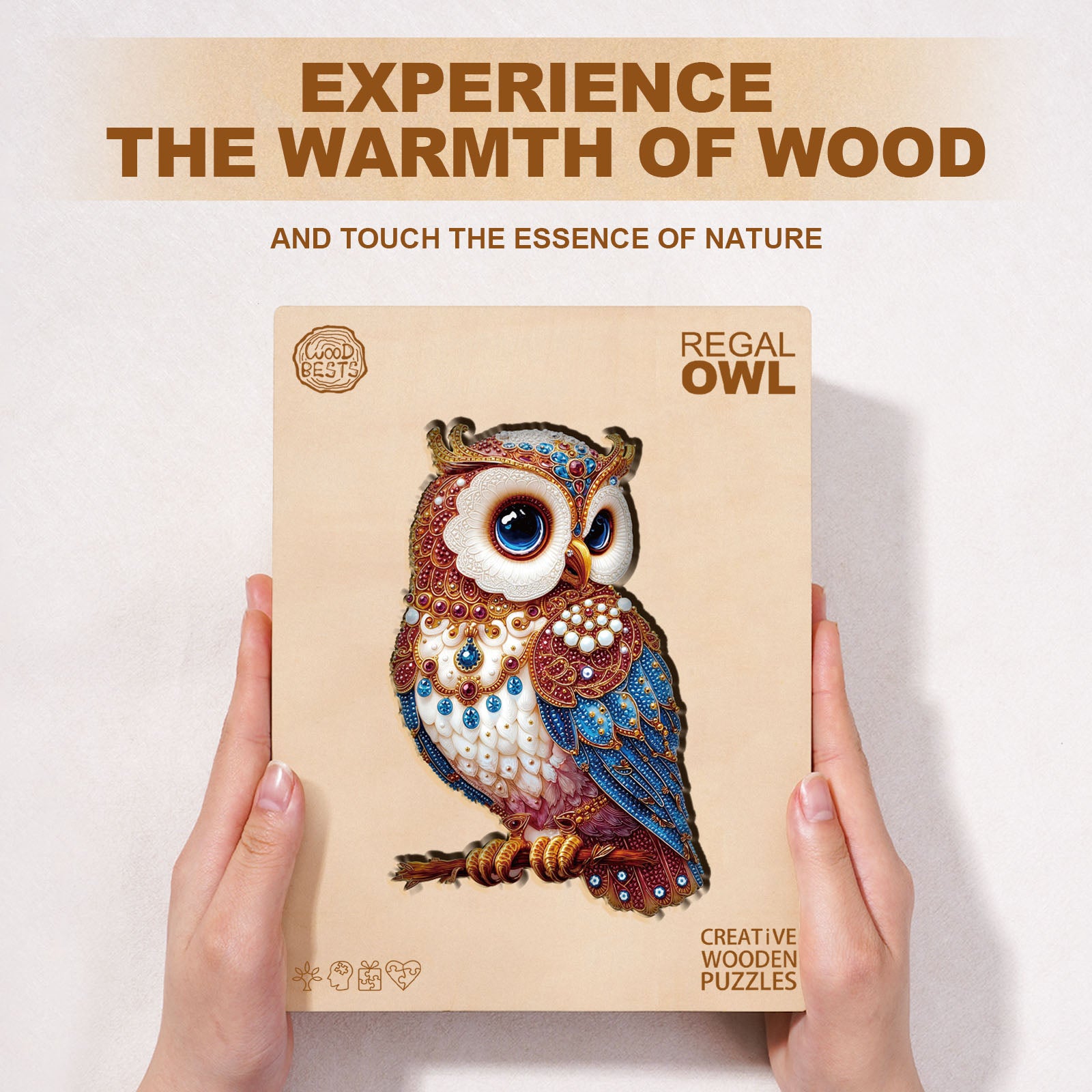 Whimsical Wooden Jigsaw Puzzle - Regal Owl - pickApuzzle