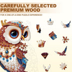 Whimsical Wooden Jigsaw Puzzle - Regal Owl - pickApuzzle
