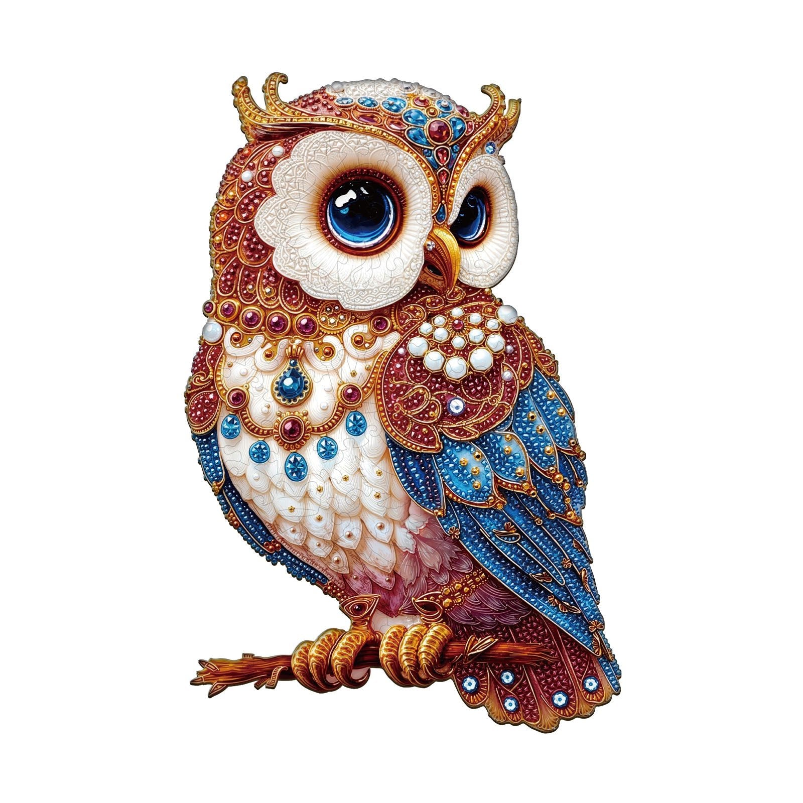 Whimsical Wooden Jigsaw Puzzle - Regal Owl - pickApuzzle Hauptbild