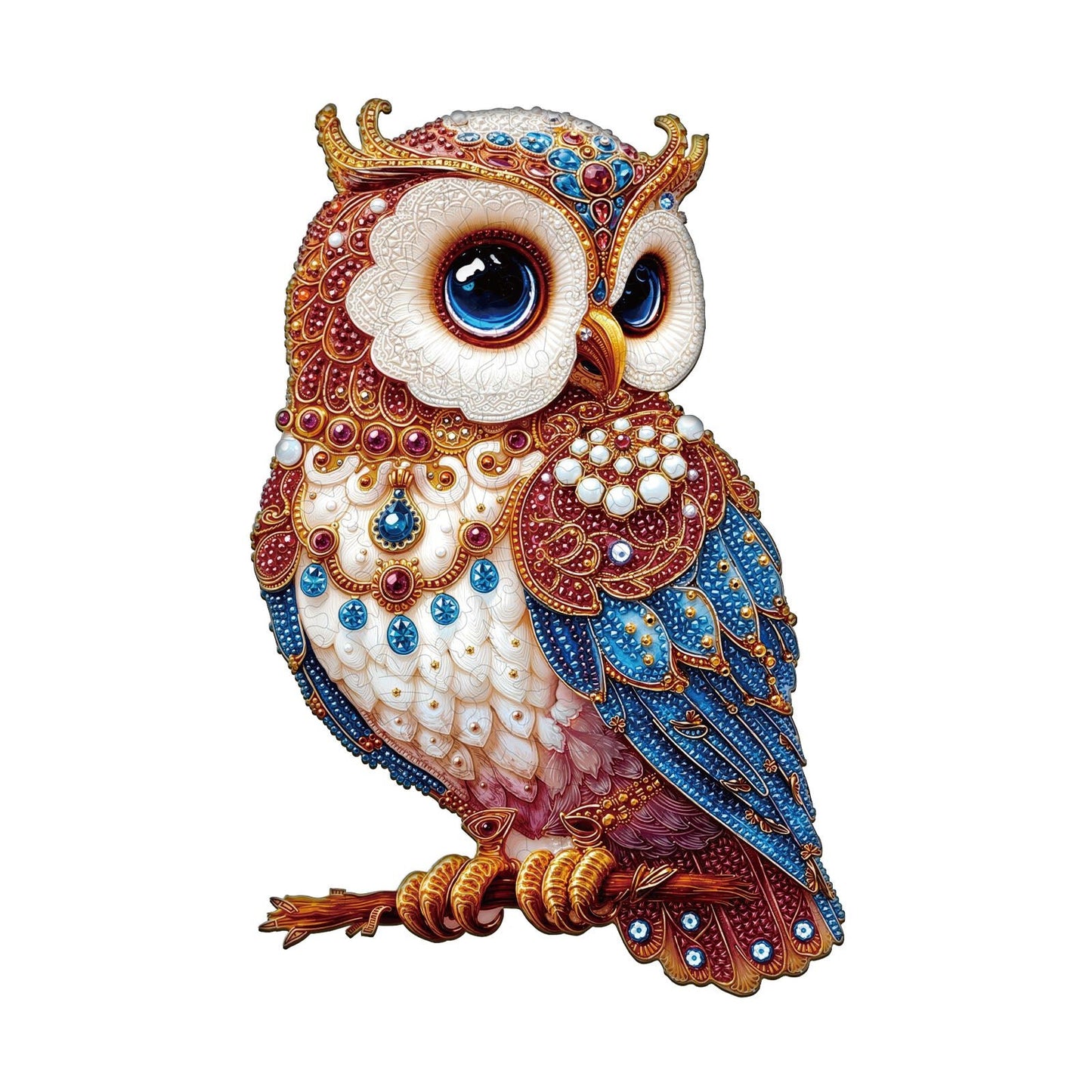 Whimsical Wooden Jigsaw Puzzle - Regal Owl - pickApuzzle