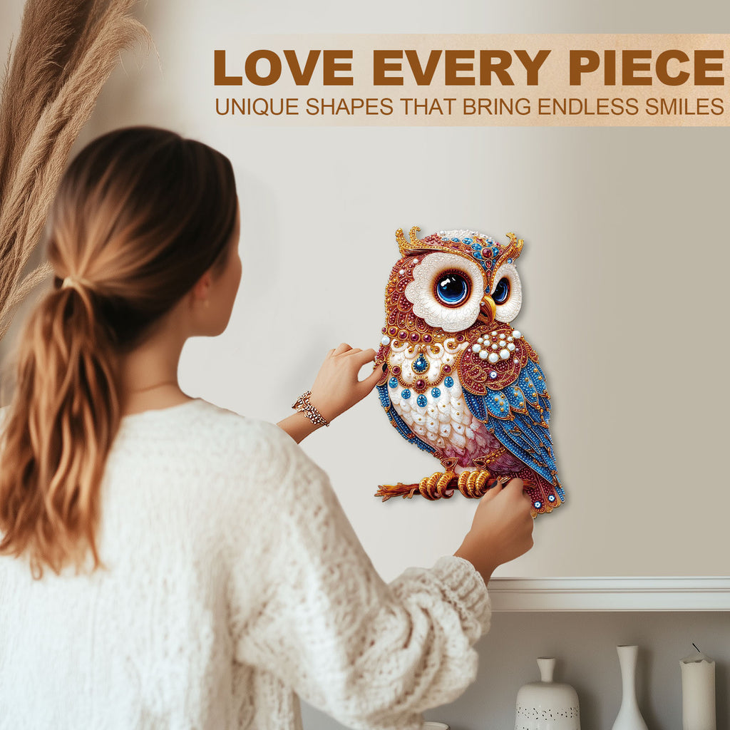 Whimsical Wooden Jigsaw Puzzle - Regal Owl - pickApuzzle