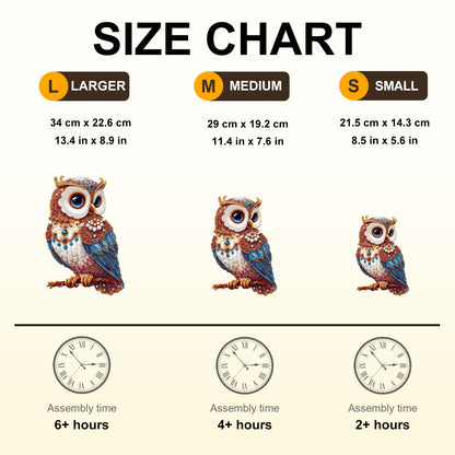 Whimsical Wooden Jigsaw Puzzle - Regal Owl - pickApuzzle