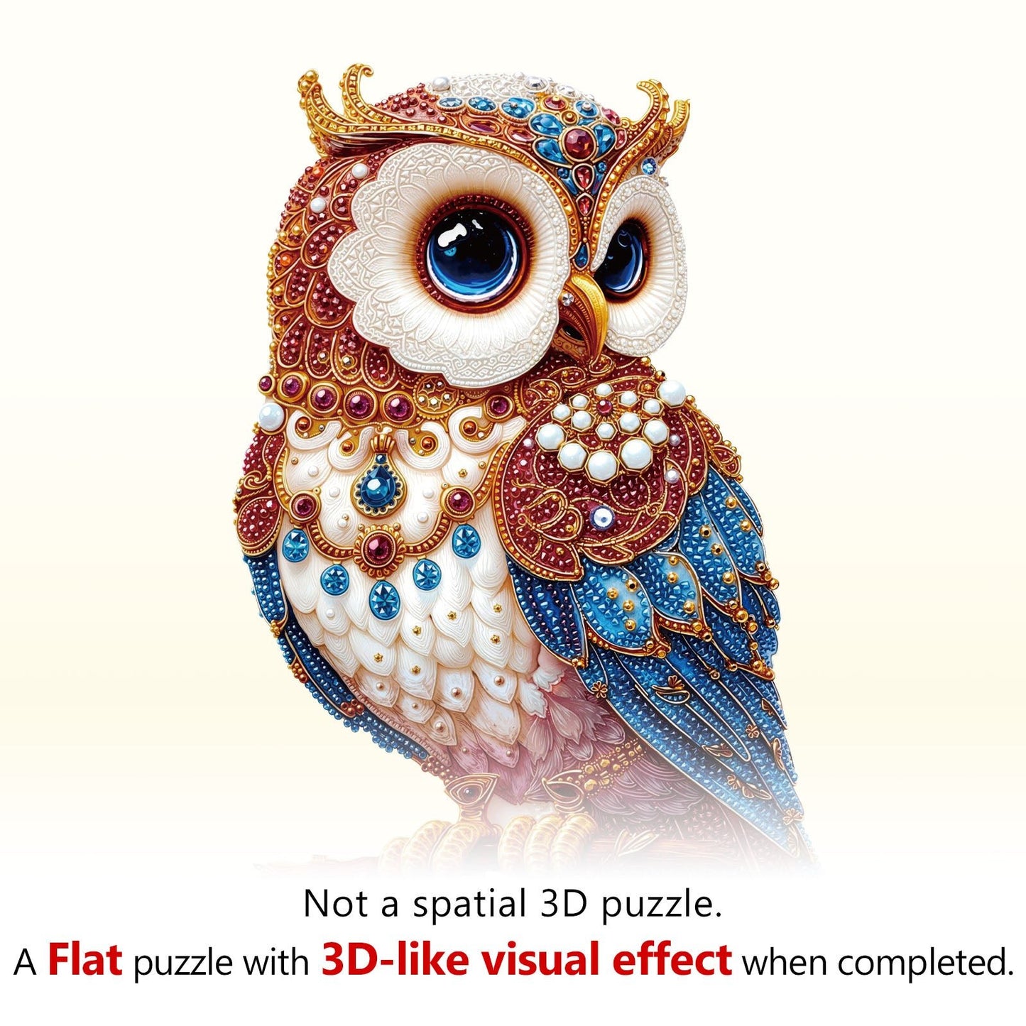 Whimsical Wooden Jigsaw Puzzle - Regal Owl - pickApuzzle