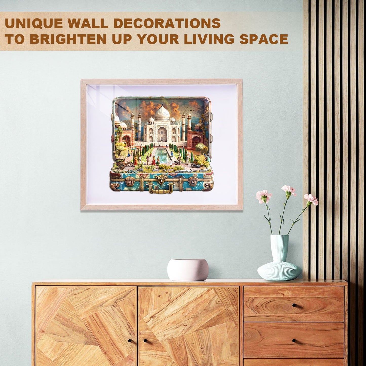 Whimsical Wooden Jigsaw Puzzle - Taj Mahal Tour - pickApuzzle