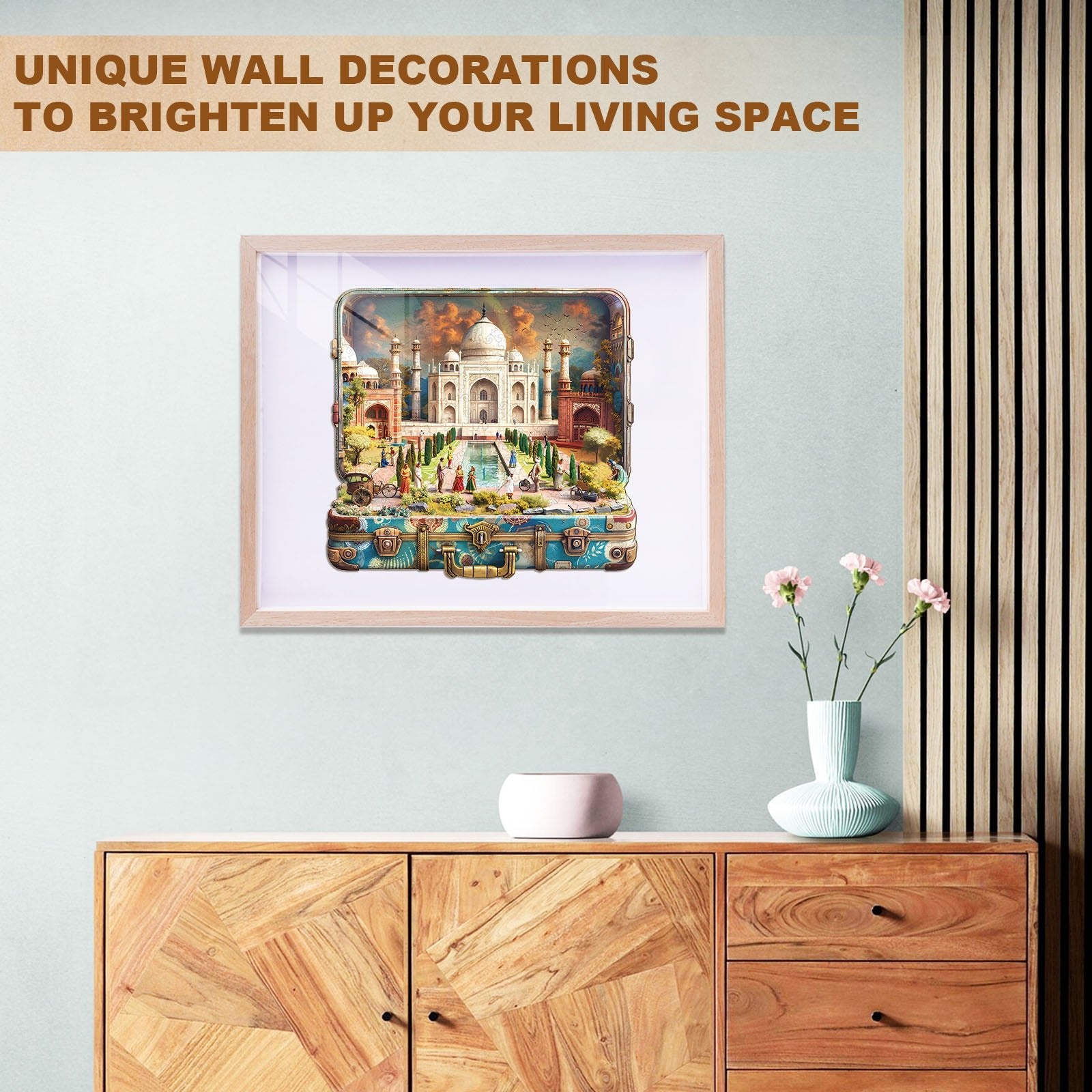 Whimsical Wooden Jigsaw Puzzle - Taj Mahal Tour - pickApuzzle