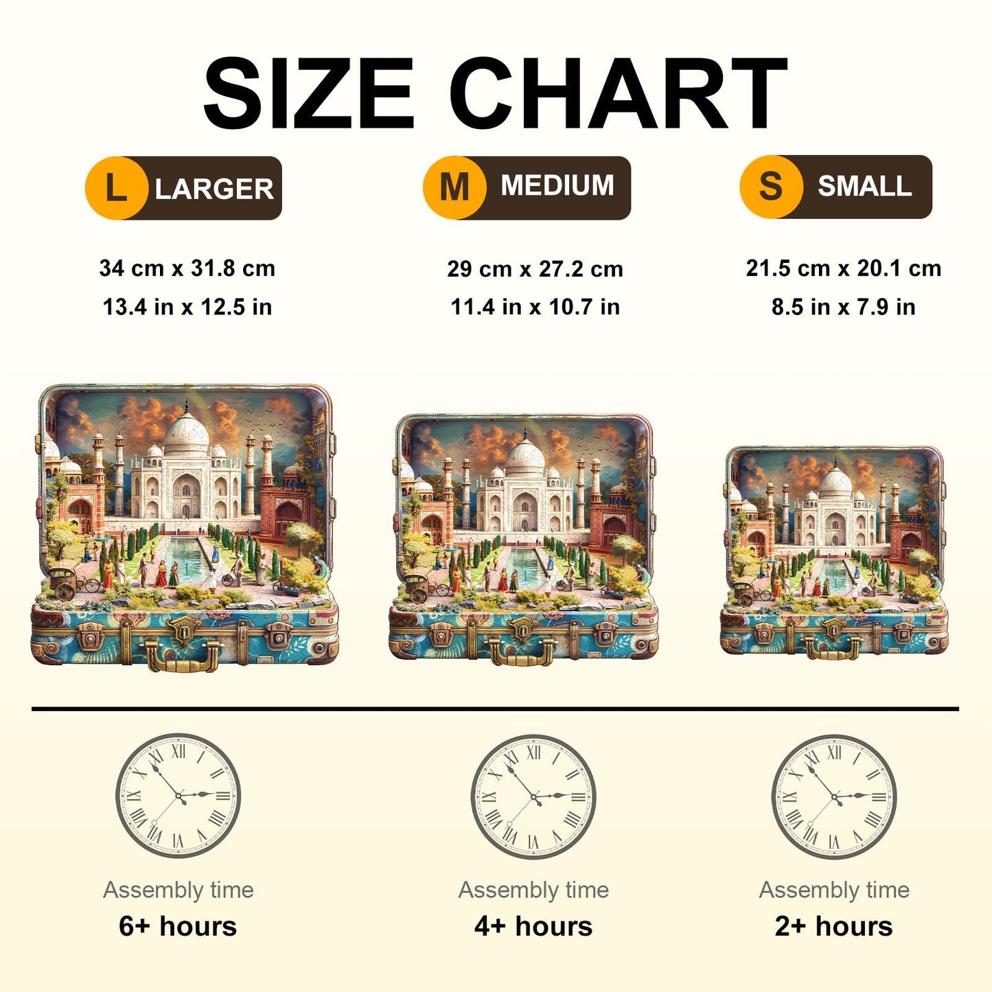 Whimsical Wooden Jigsaw Puzzle - Taj Mahal Tour - pickApuzzle