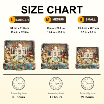 Whimsical Wooden Jigsaw Puzzle - Taj Mahal Tour - pickApuzzle