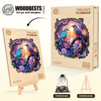 Whimsical Wooden Jigsaw Puzzle - Twilight Plumage - pickApuzzle
