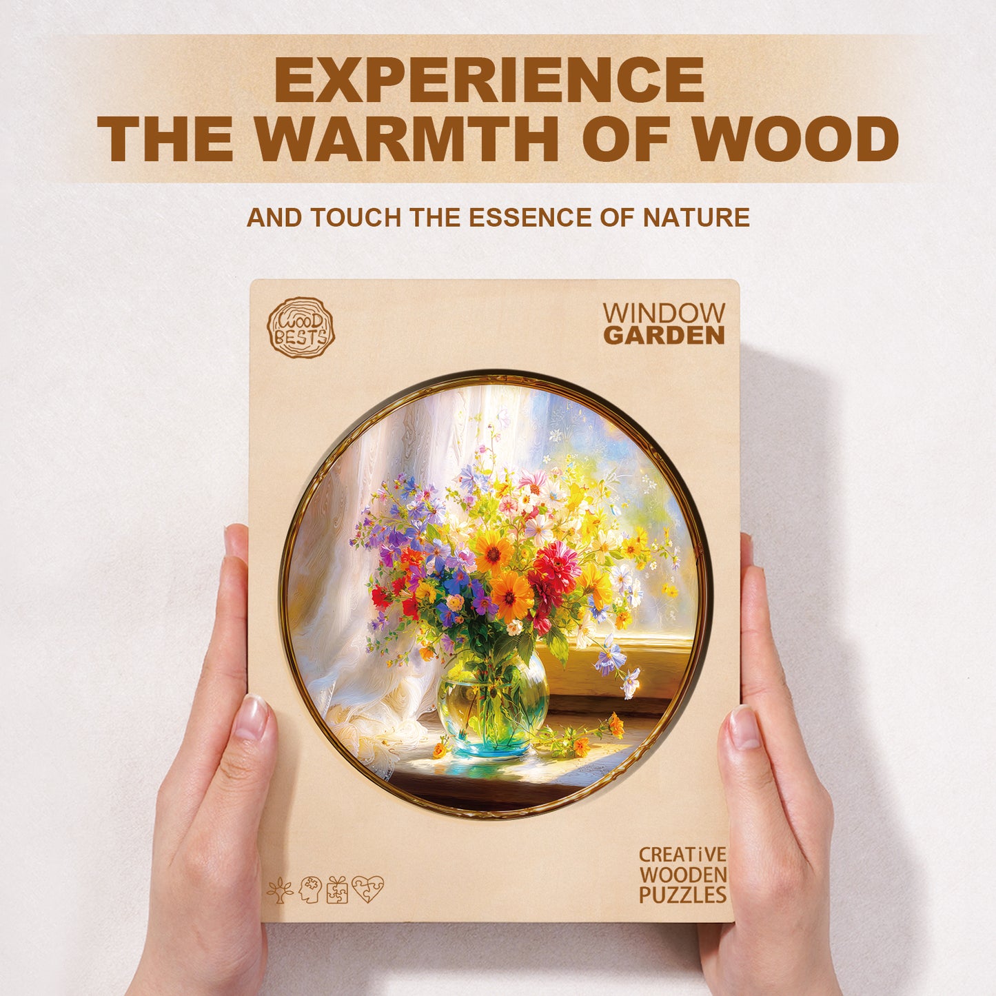 Whimsical Wooden Jigsaw Puzzle - Window Garden - pickApuzzle