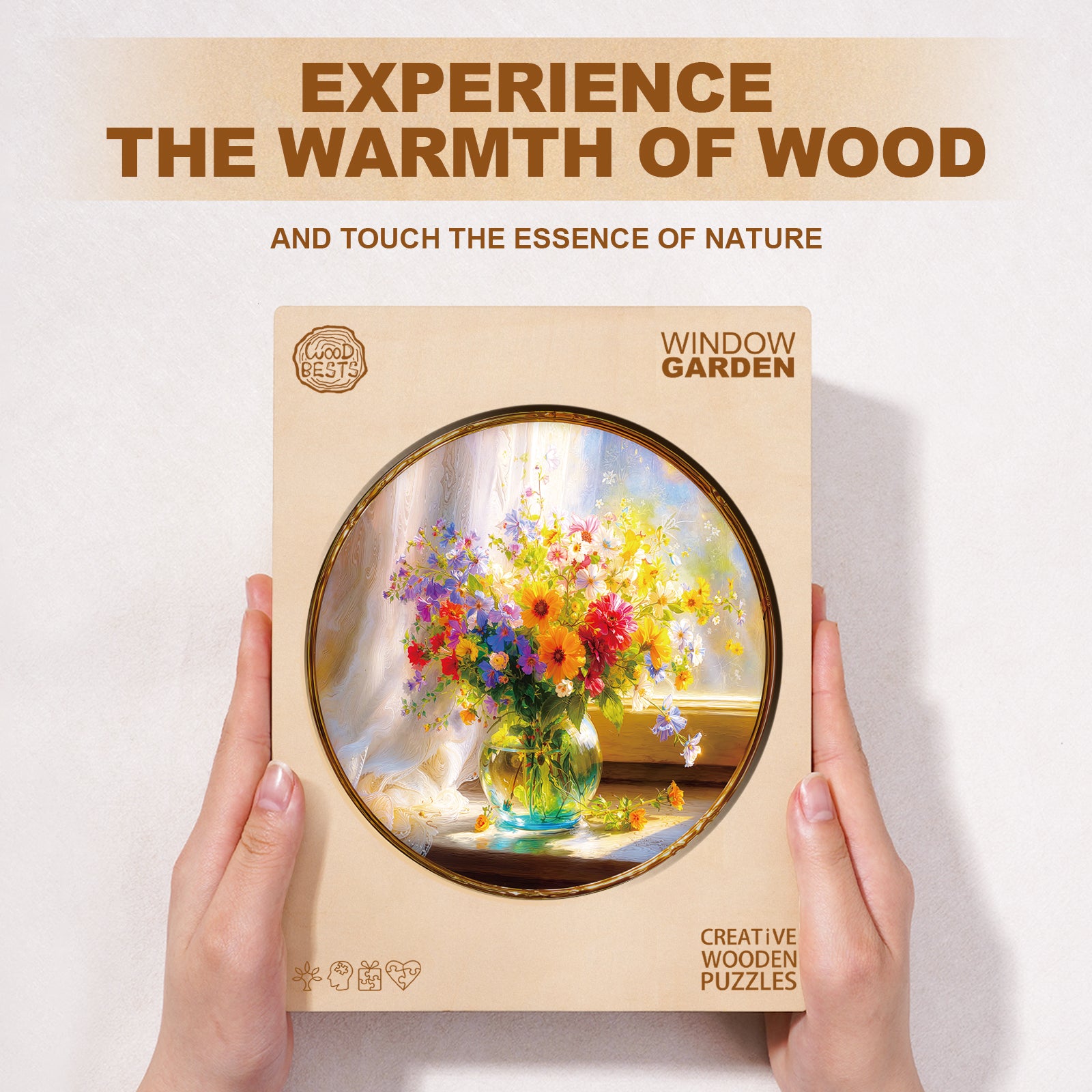 Whimsical Wooden Jigsaw Puzzle - Window Garden - pickApuzzle