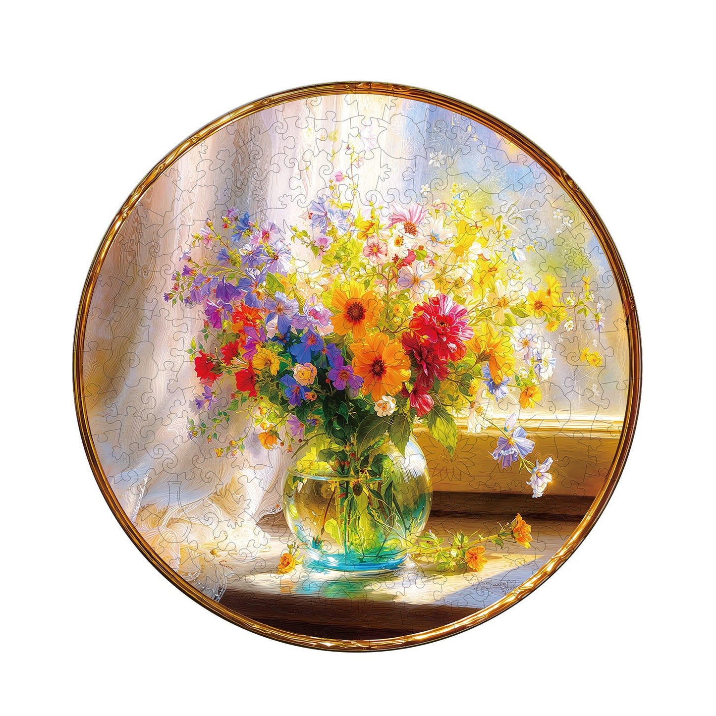 Whimsical Wooden Jigsaw Puzzle - Window Garden - pickApuzzle