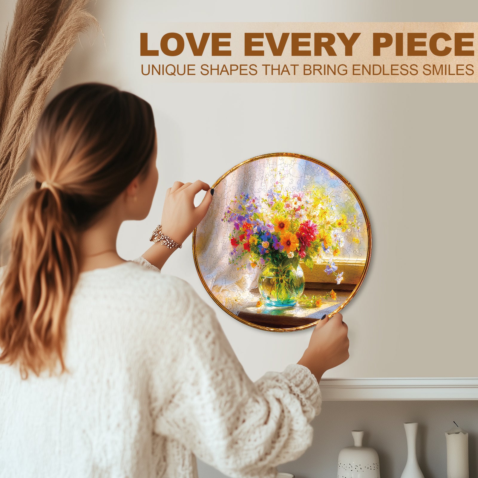 Whimsical Wooden Jigsaw Puzzle - Window Garden - pickApuzzle