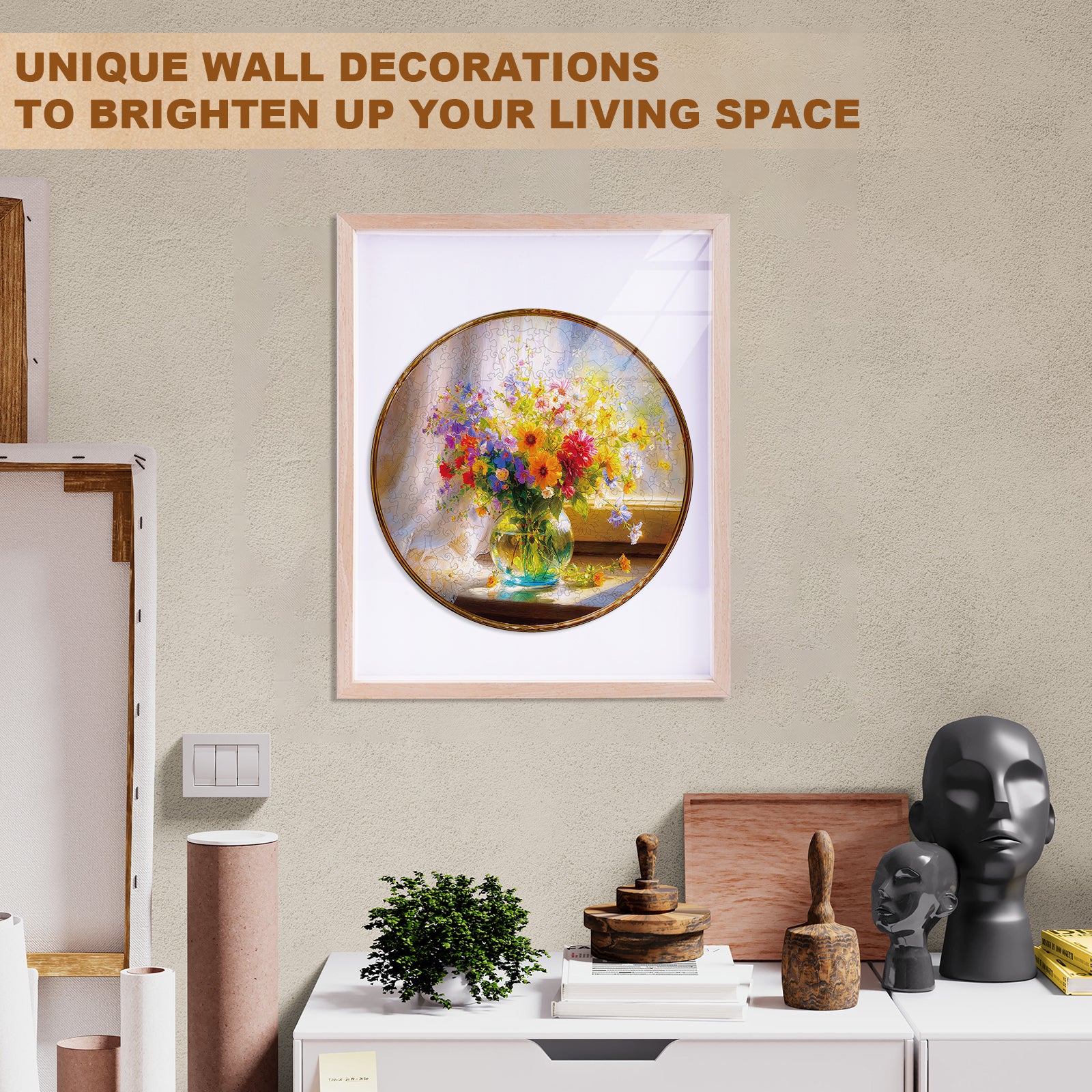 Whimsical Wooden Jigsaw Puzzle - Window Garden - pickApuzzle