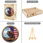 Whimsical Wooden Jigsaw Puzzle - 3D Bald eagle - pickApuzzle