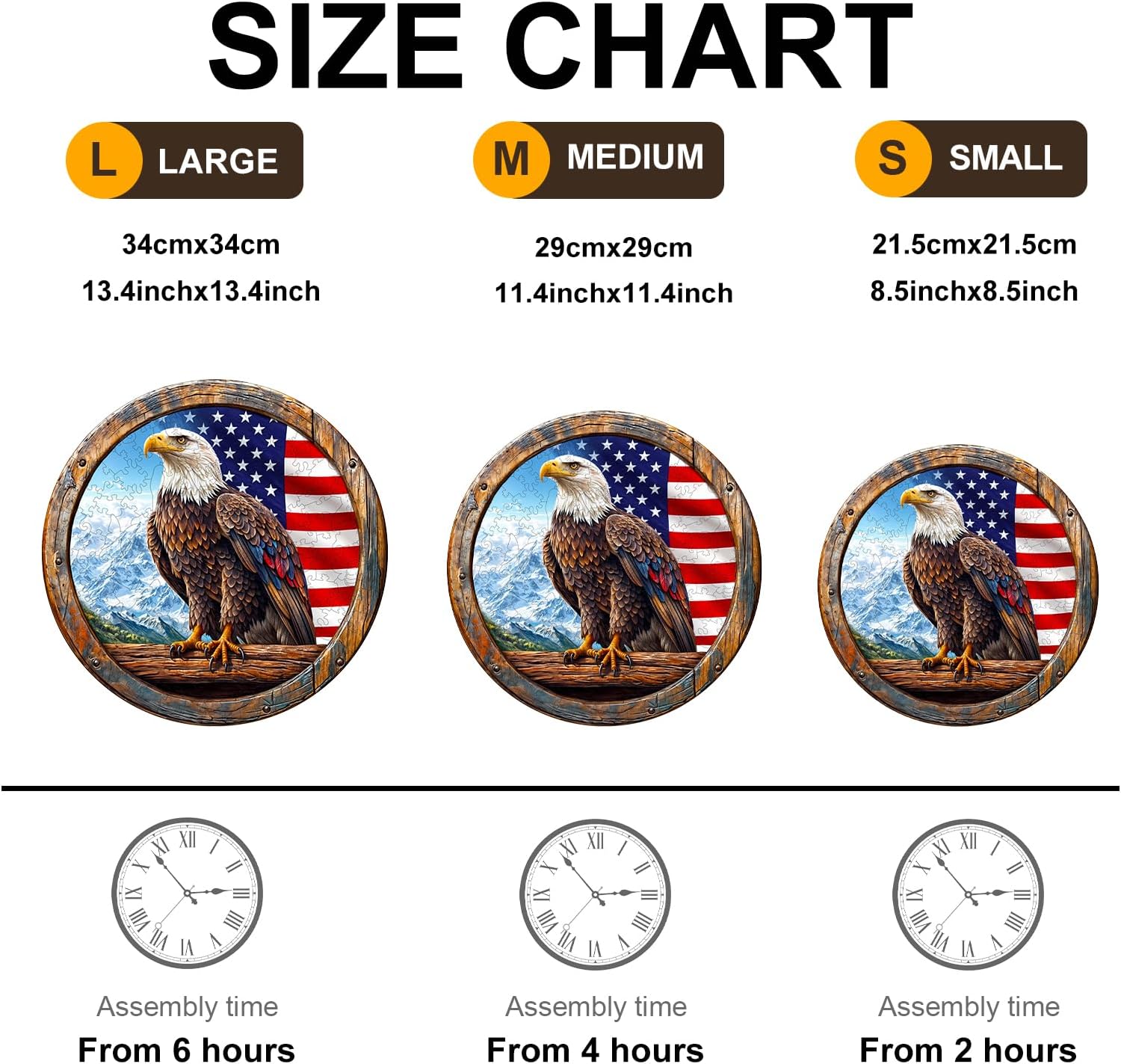 Whimsical Wooden Jigsaw Puzzle - 3D Bald eagle - pickApuzzle