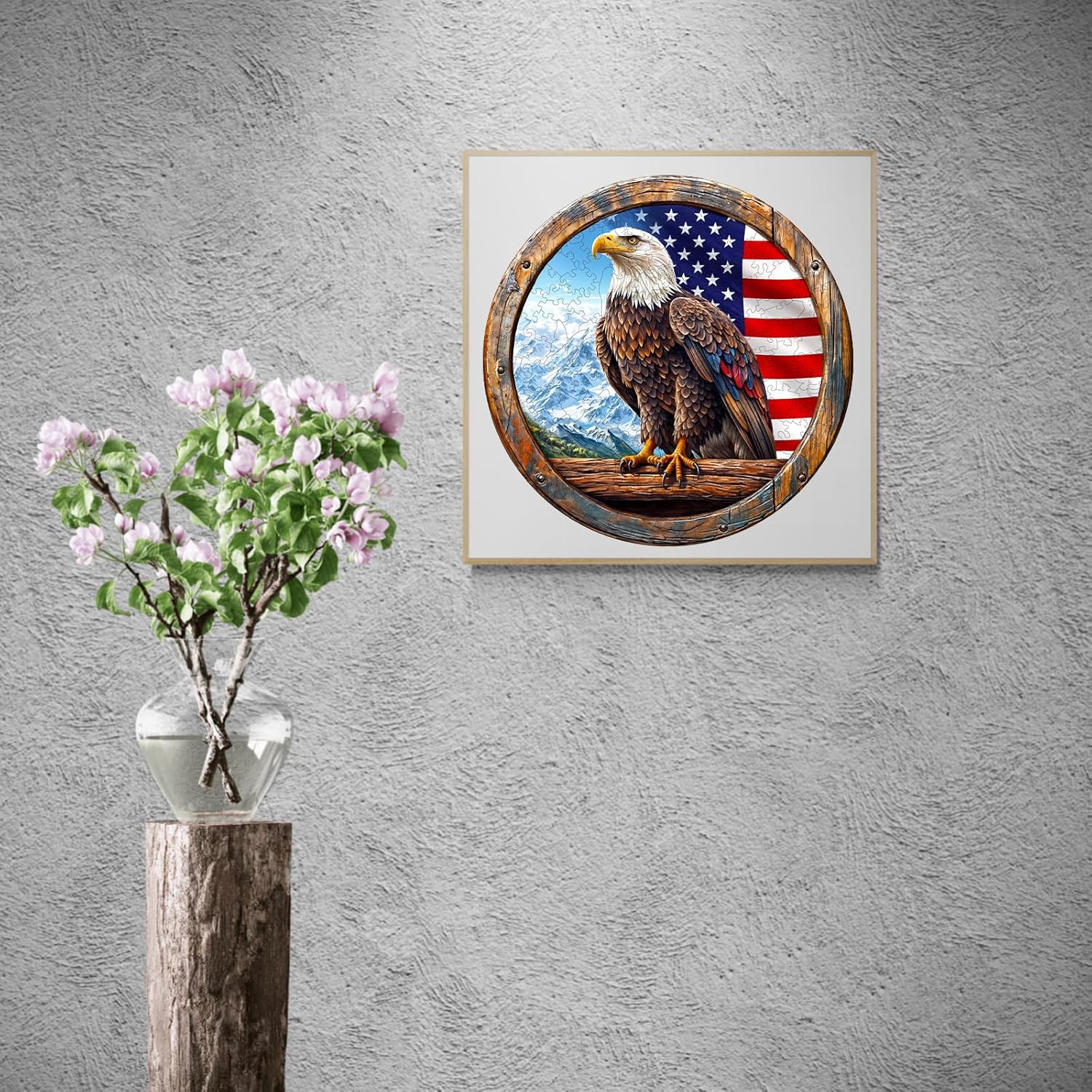 Whimsical Wooden Jigsaw Puzzle - 3D Bald eagle - pickApuzzle