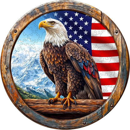 Whimsical Wooden Jigsaw Puzzle - 3D Bald eagle - pickApuzzle