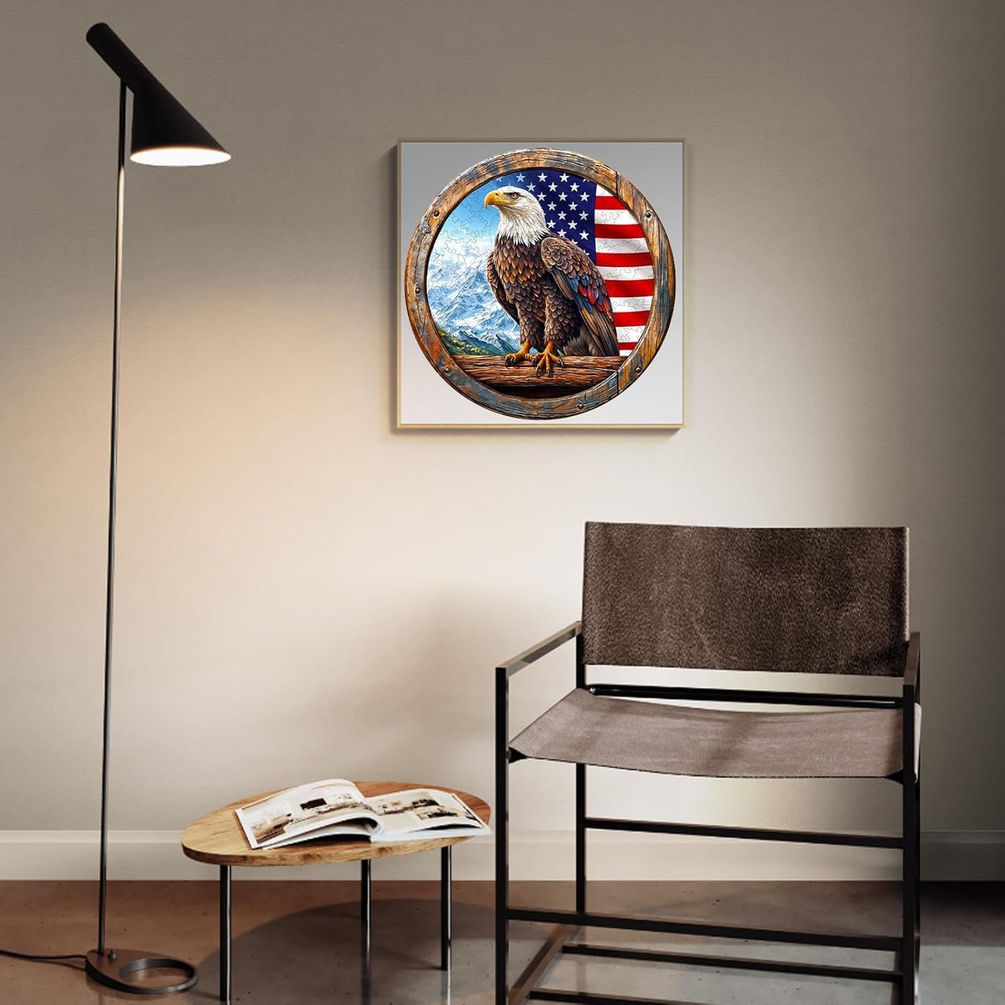 Whimsical Wooden Jigsaw Puzzle - 3D Bald eagle - pickApuzzle