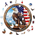 Whimsical Wooden Jigsaw Puzzle - 3D Bald eagle - pickApuzzle