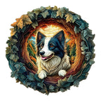 Whimsical Wooden Jigsaw Puzzle-3D Border Collie