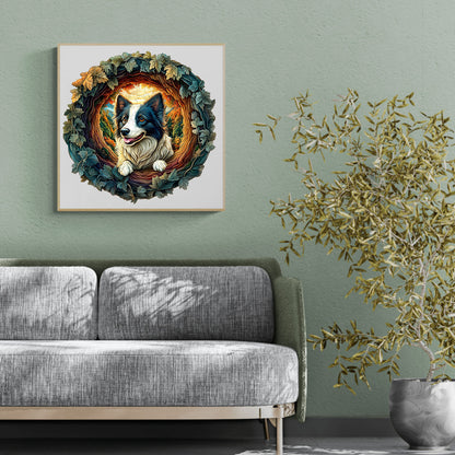 Whimsical Wooden Jigsaw Puzzle - 3D Border Collie - pickApuzzle