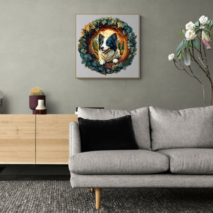 Whimsical Wooden Jigsaw Puzzle - 3D Border Collie - pickApuzzle