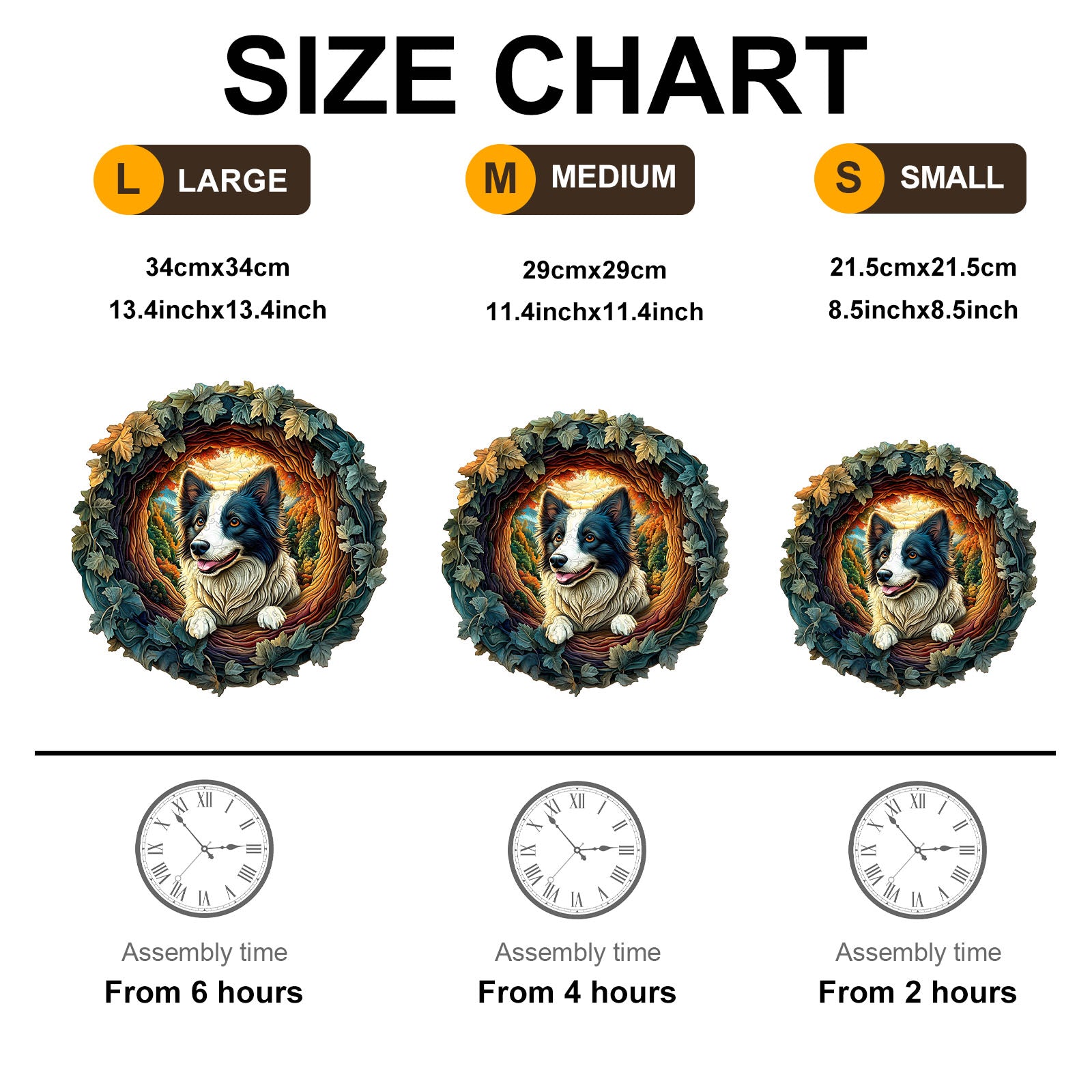 Whimsical Wooden Jigsaw Puzzle - 3D Border Collie - pickApuzzle