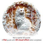 Whimsical Wooden Jigsaw Puzzle - 3D Cat - 3 - pickApuzzle