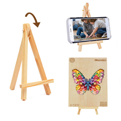 Verspieltes Holzpuzzle – Bunter 3D-Schmetterling