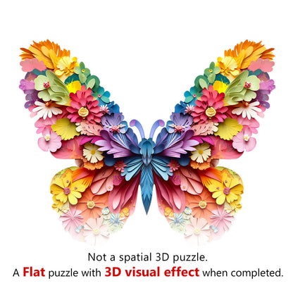 Verspieltes Holzpuzzle – Bunter 3D-Schmetterling