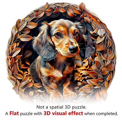 Engaging Wooden Jigsaw Puzzle - 3D dachshund - 2 - pickApuzzle