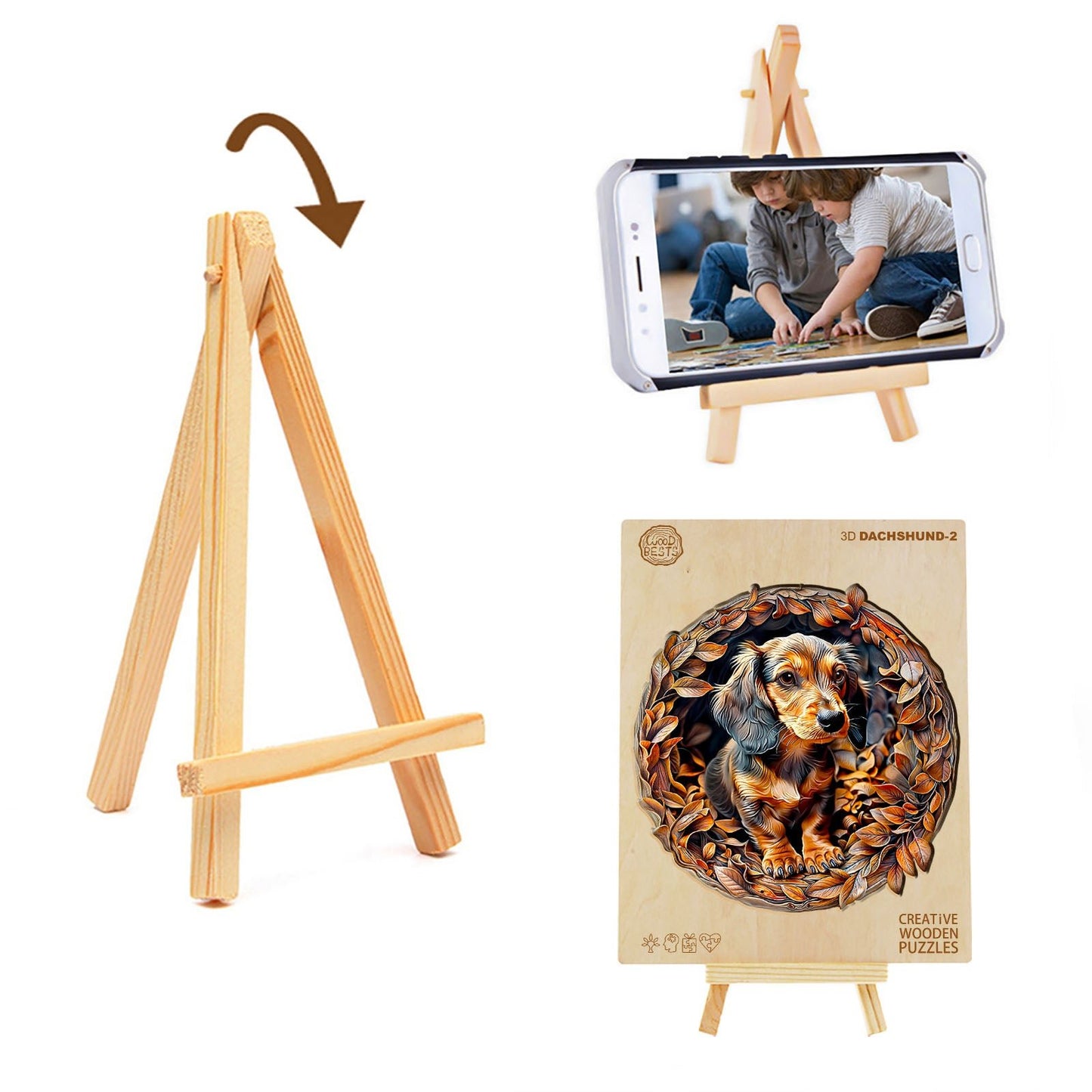 Engaging Wooden Jigsaw Puzzle - 3D dachshund - 2 - pickApuzzle