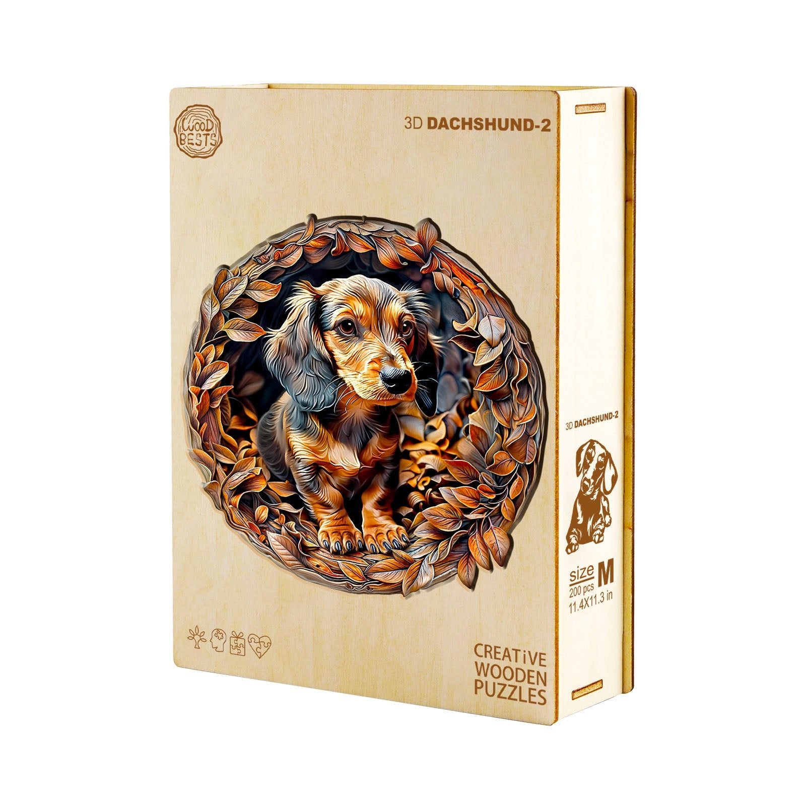 Engaging Wooden Jigsaw Puzzle - 3D dachshund - 2 - pickApuzzle