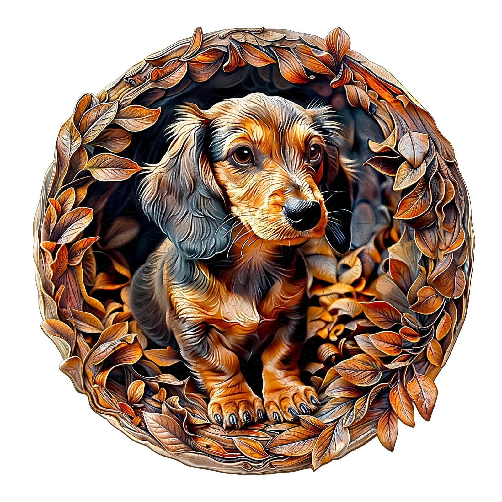 Verspieltes Holz-Puzzle – 3D Dackel-2 Hauptbild