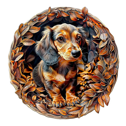 Engaging Wooden Jigsaw Puzzle- 3D dachshund-2