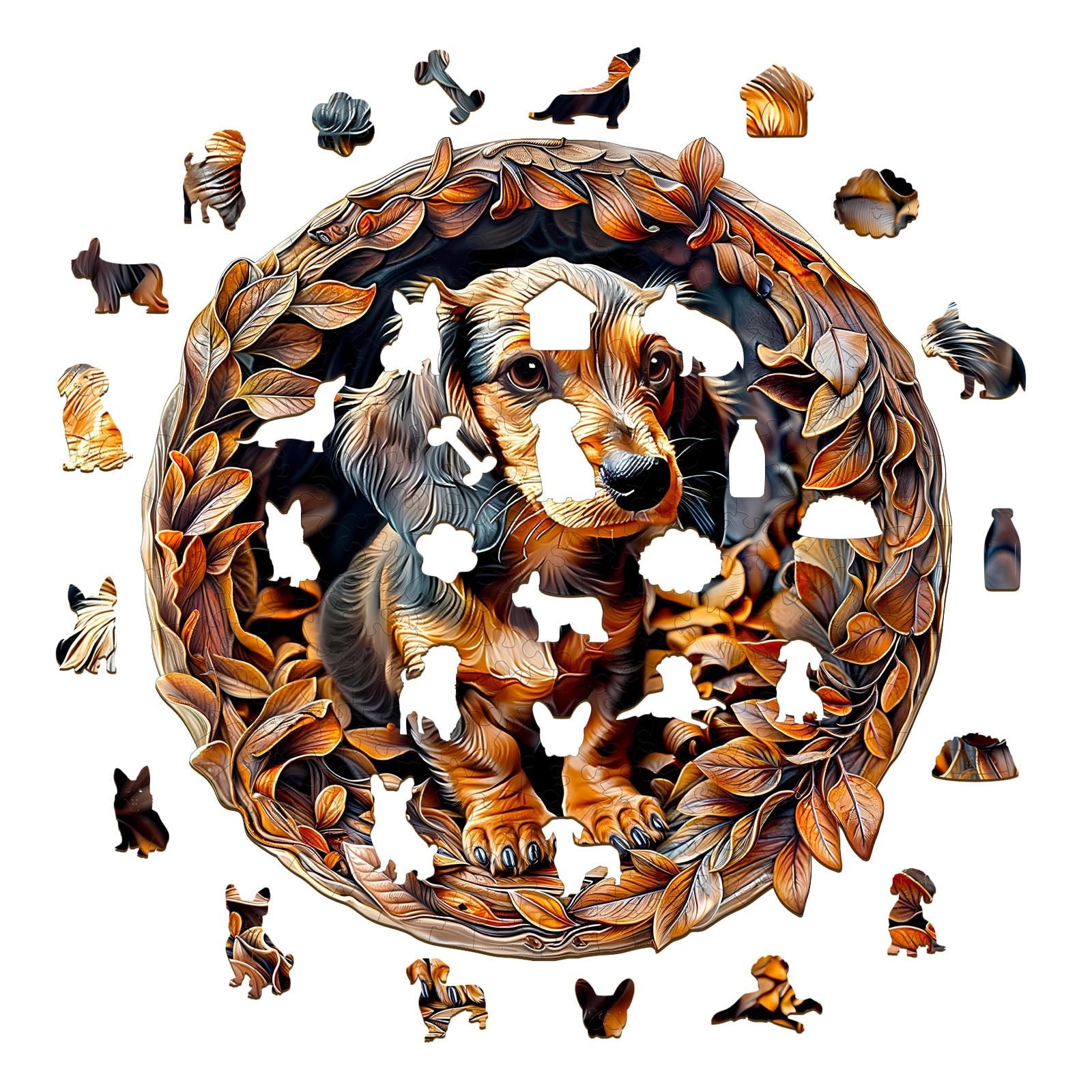 Verspieltes Holz-Puzzle – 3D Dackel-2 Zweitbild