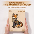 Whimsical Wooden Jigsaw Puzzle - 3D Gear fox - pickApuzzle